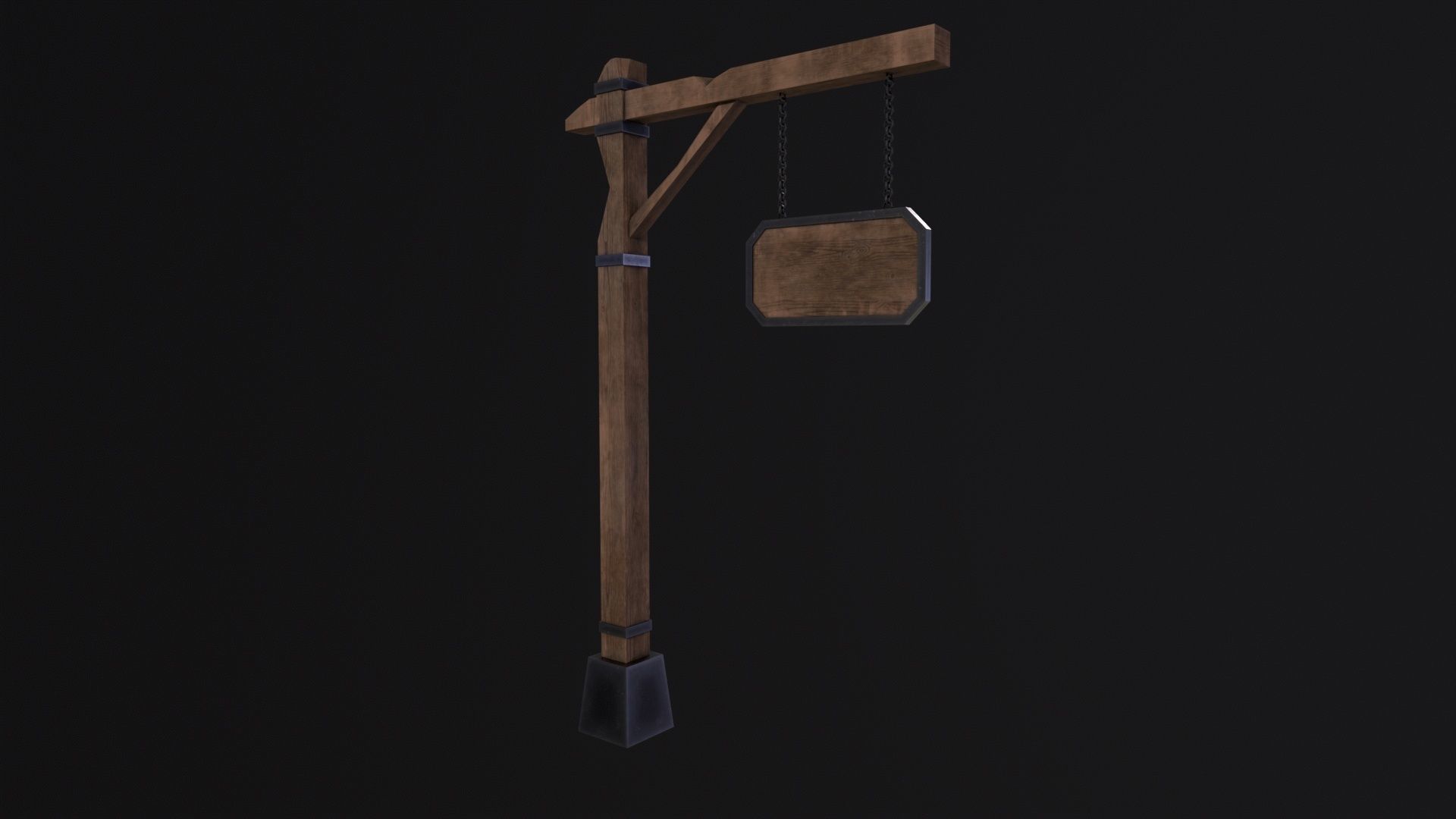 Medieval sign Low-poly 3D model_4