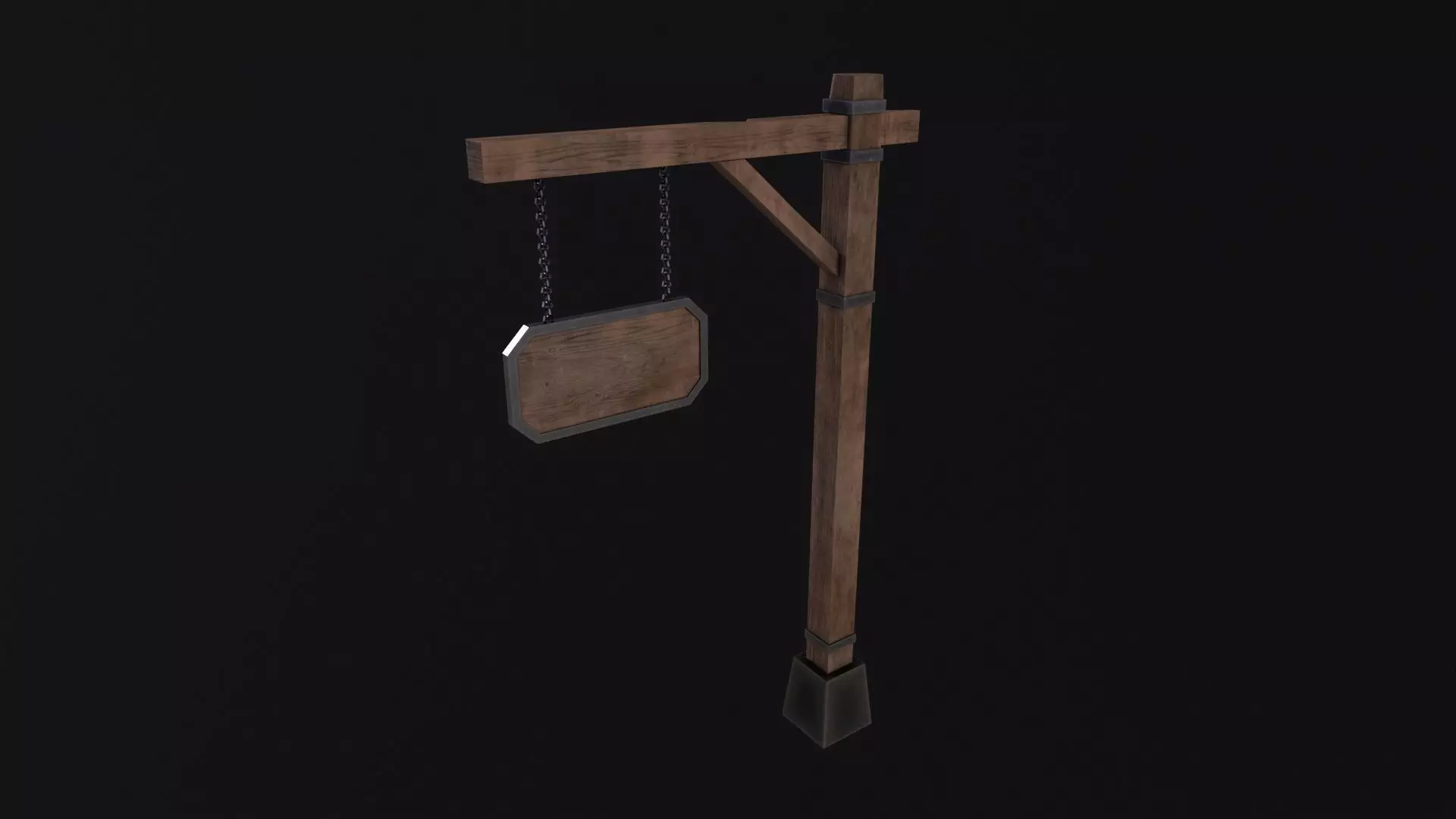 Medieval sign Low-poly 3D model_0