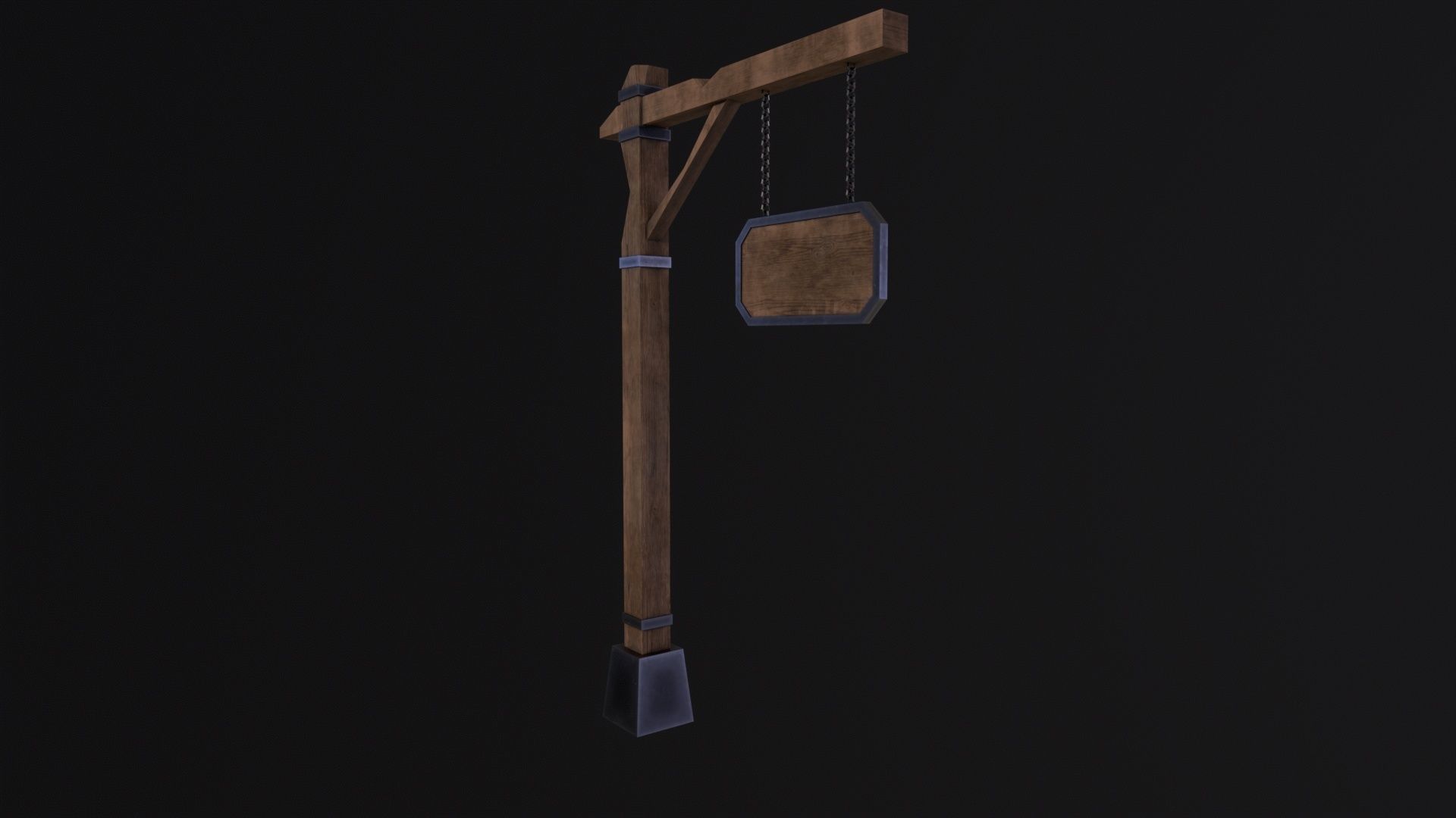 Medieval sign Low-poly 3D model_6