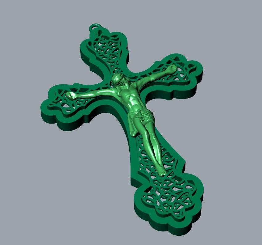 jesus pendant 3D print model_9