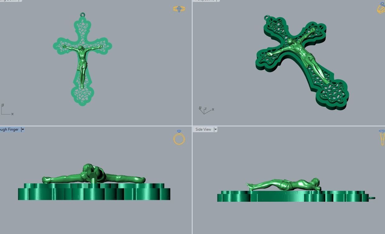 jesus pendant 3D print model_3