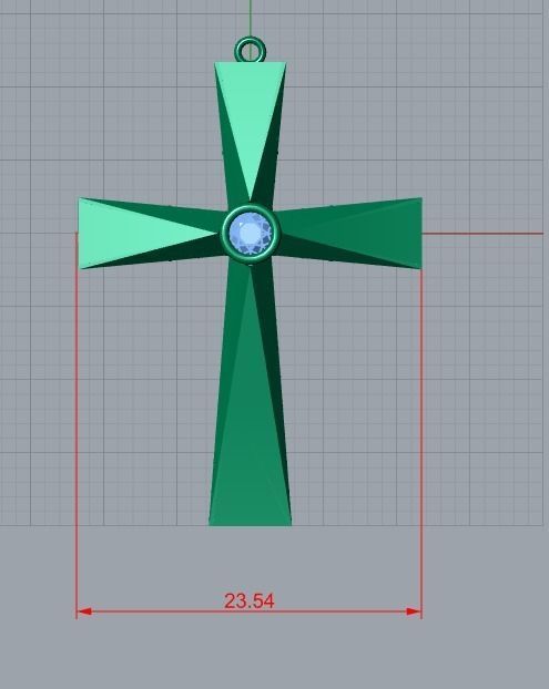 cross pendant 3D print model_7