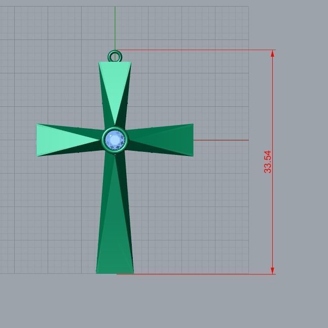 cross pendant 3D print model_6