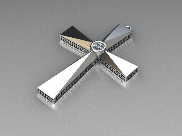 cross pendant 3D print model_1