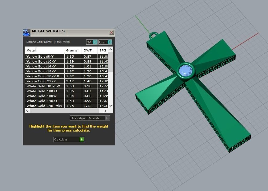 cross pendant 3D print model_4