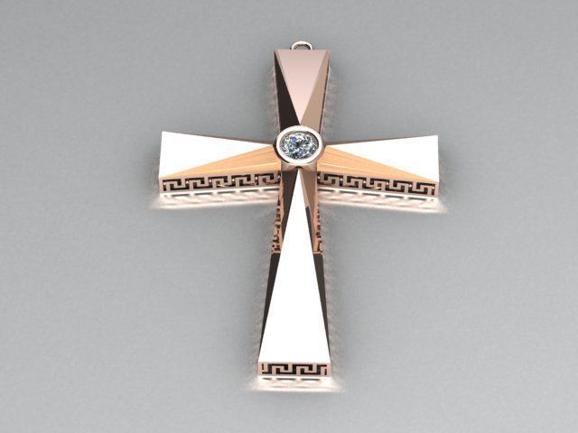 cross pendant 3D print model_2