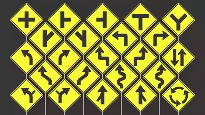 Traffic signs no textures