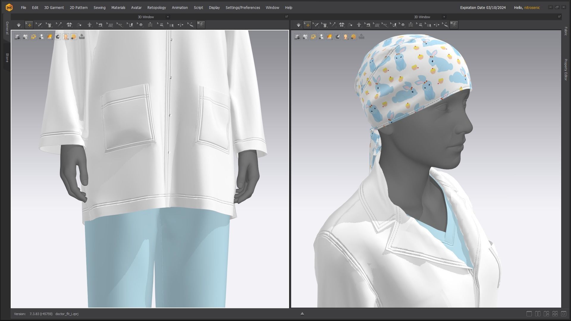 Female Healthcare Uniform Scrub Fitted to Gen8 Body Mesh 3D model_8