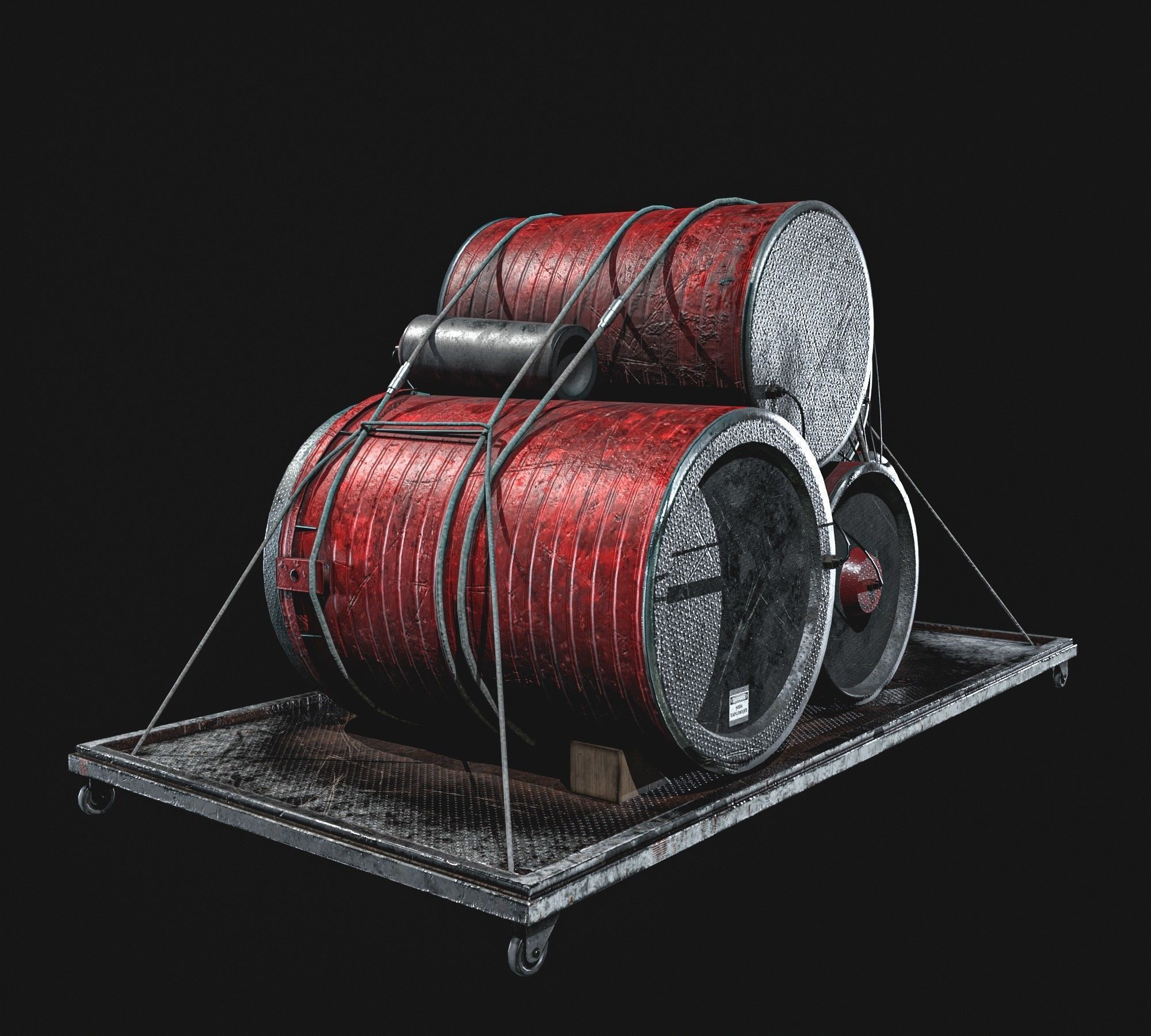  High Explosive Barrel Low-poly 3D model_6
