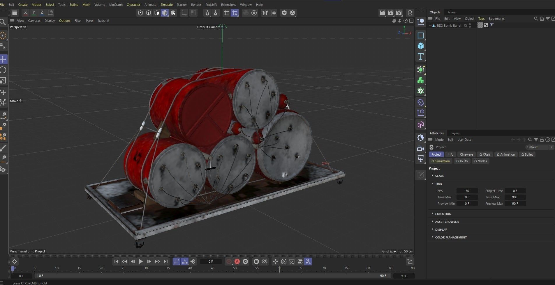  High Explosive Barrel Low-poly 3D model_13