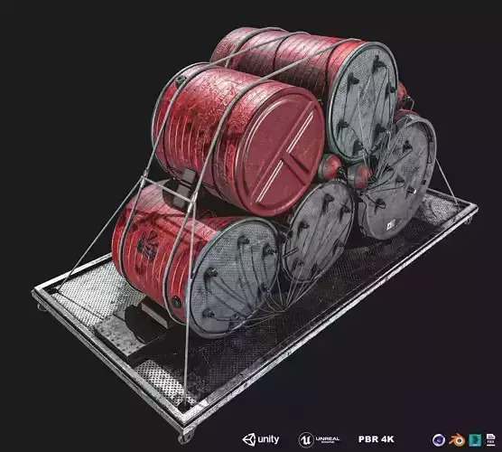  High Explosive Barrel Low-poly 3D model