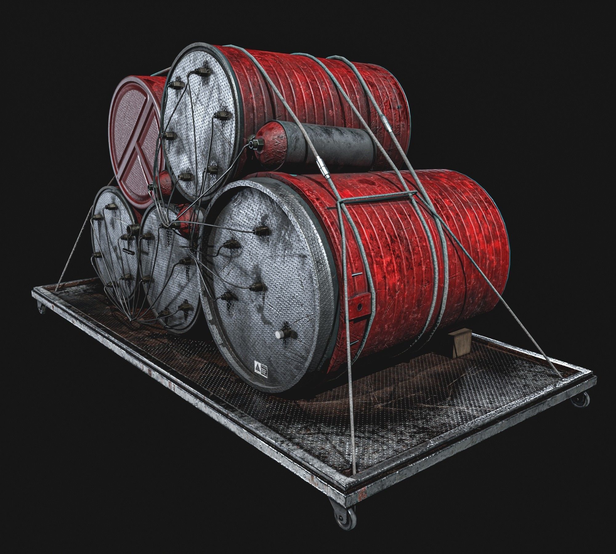  High Explosive Barrel Low-poly 3D model_9