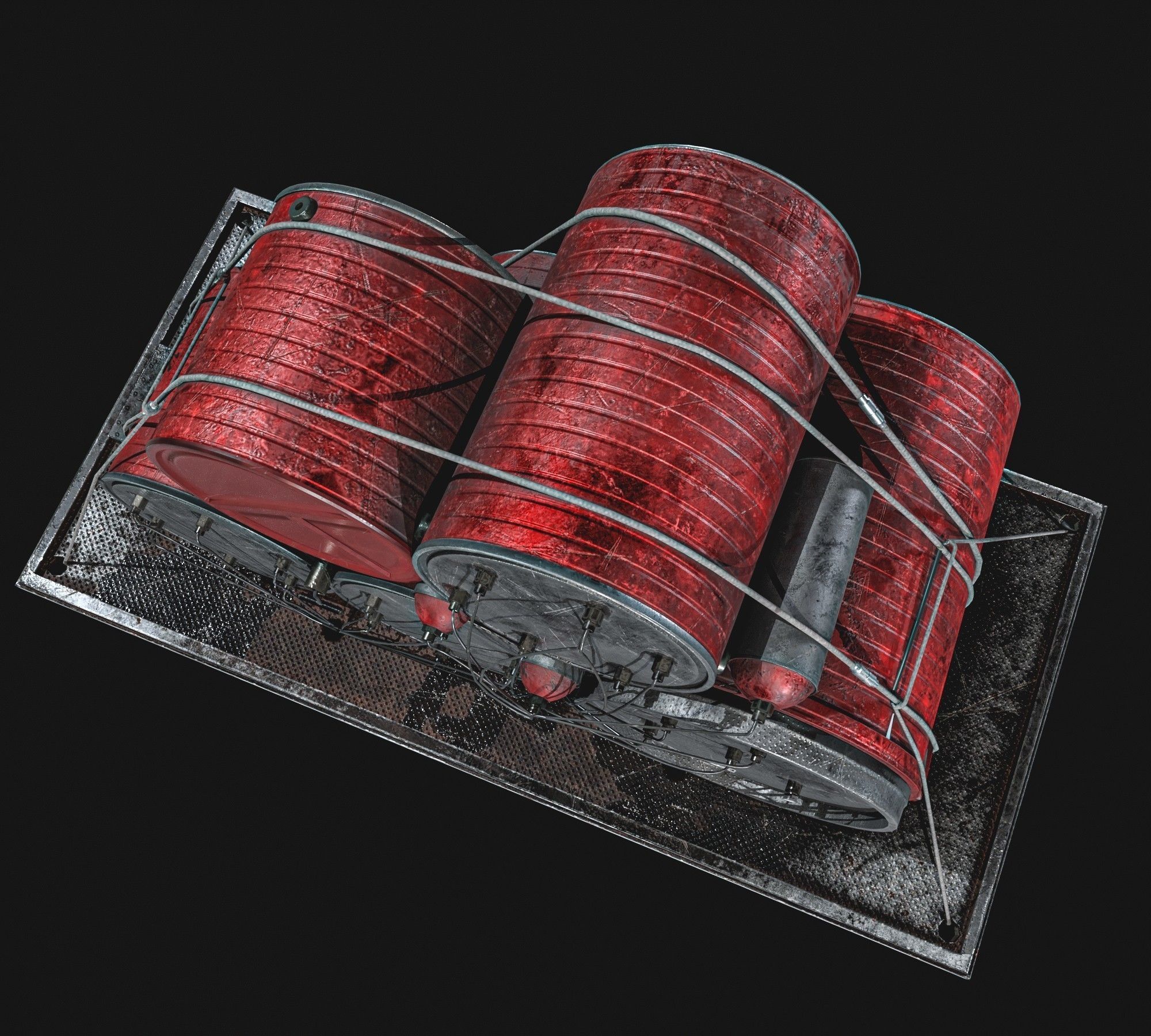  High Explosive Barrel Low-poly 3D model_11