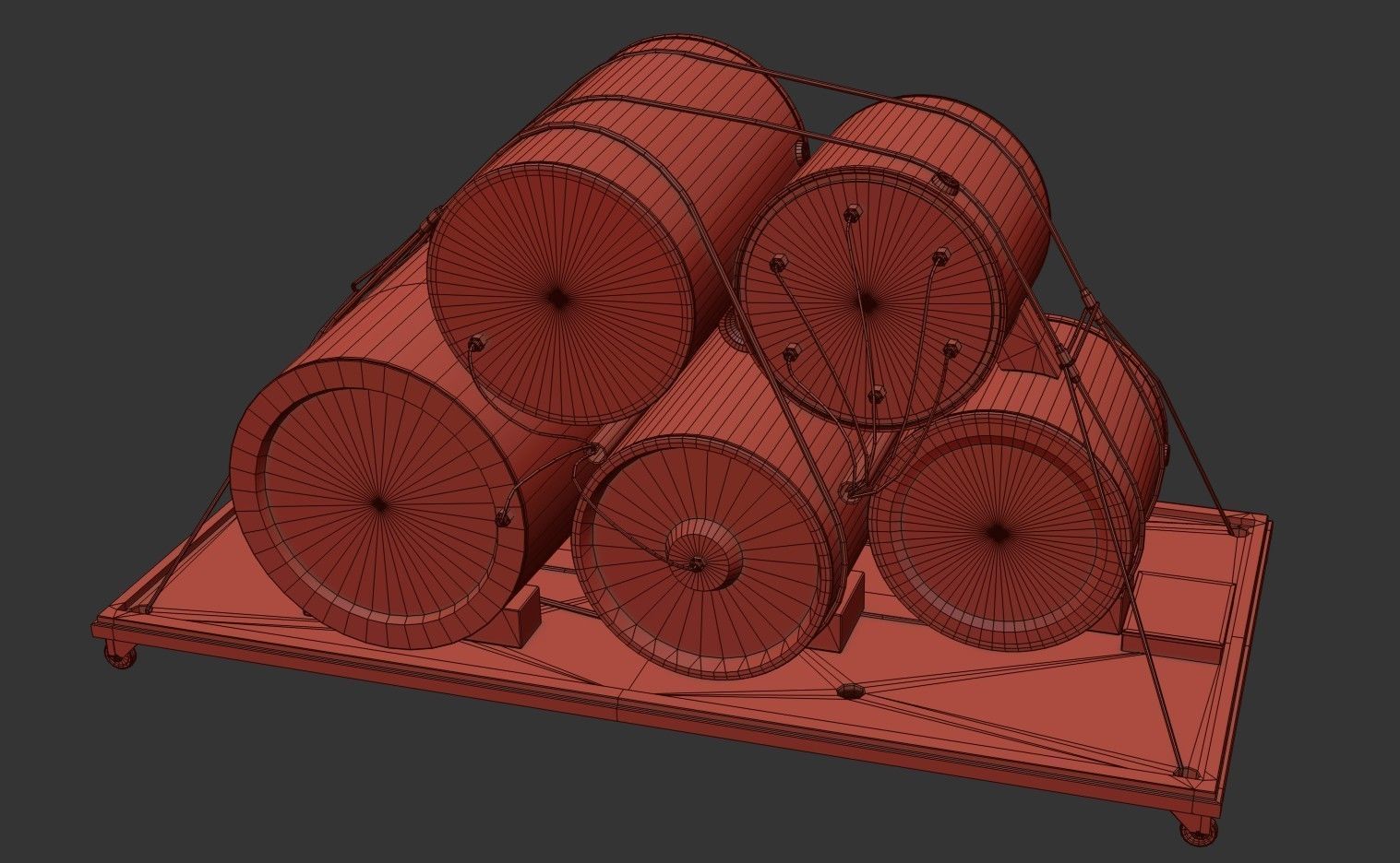  High Explosive Barrel Low-poly 3D model_19