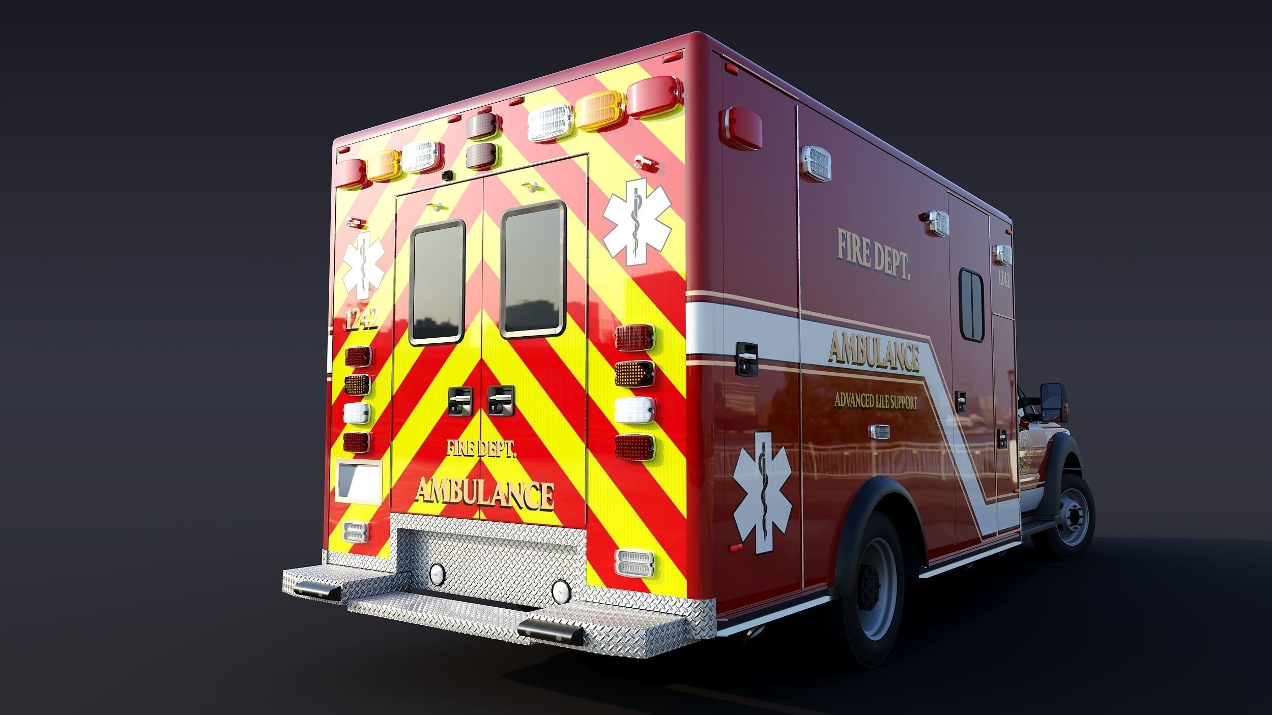 Ambulance EMS Low-poly 3D model_31