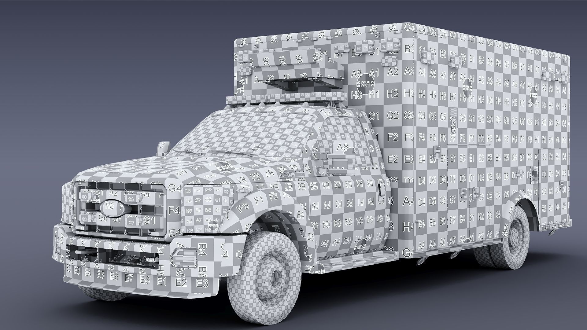 Ambulance EMS Low-poly 3D model_48