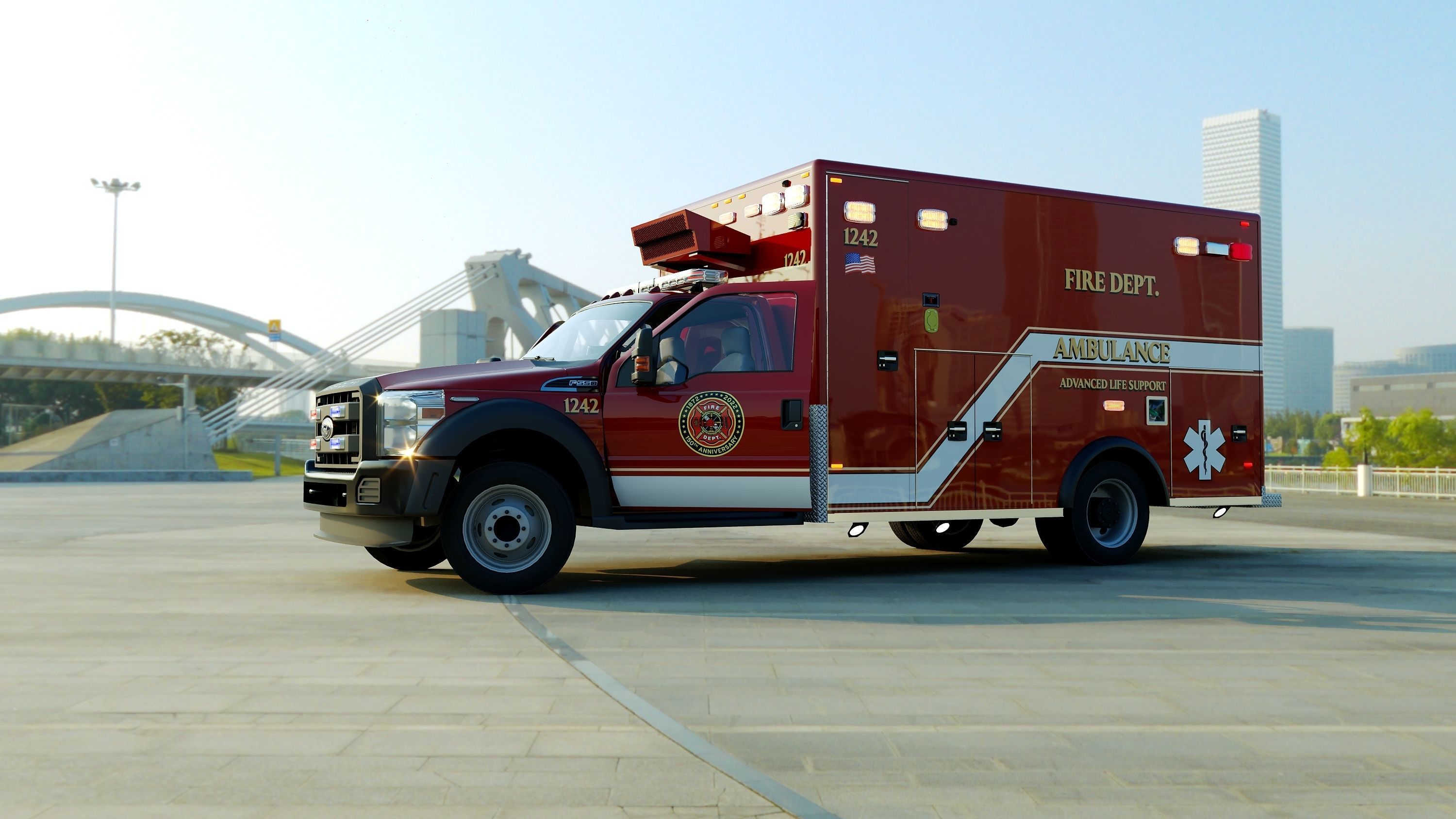 Ambulance EMS Low-poly 3D model_34