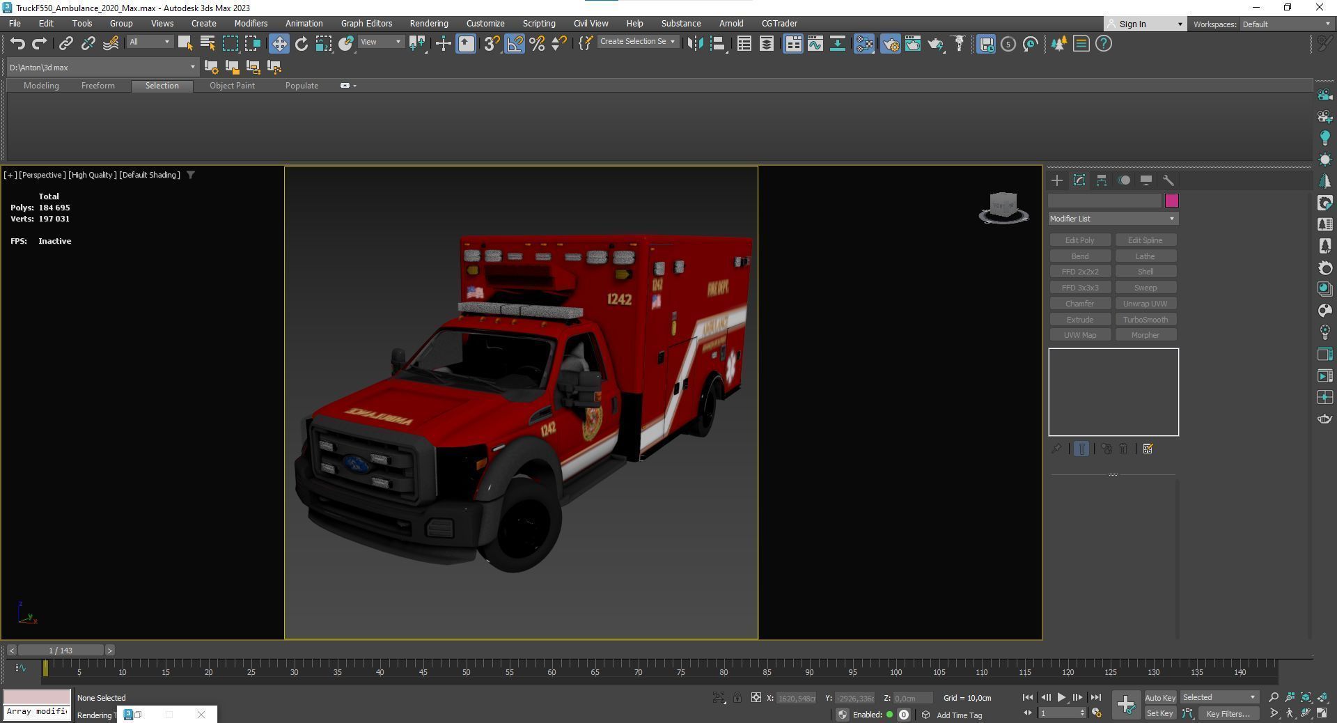 Ambulance EMS Low-poly 3D model_50