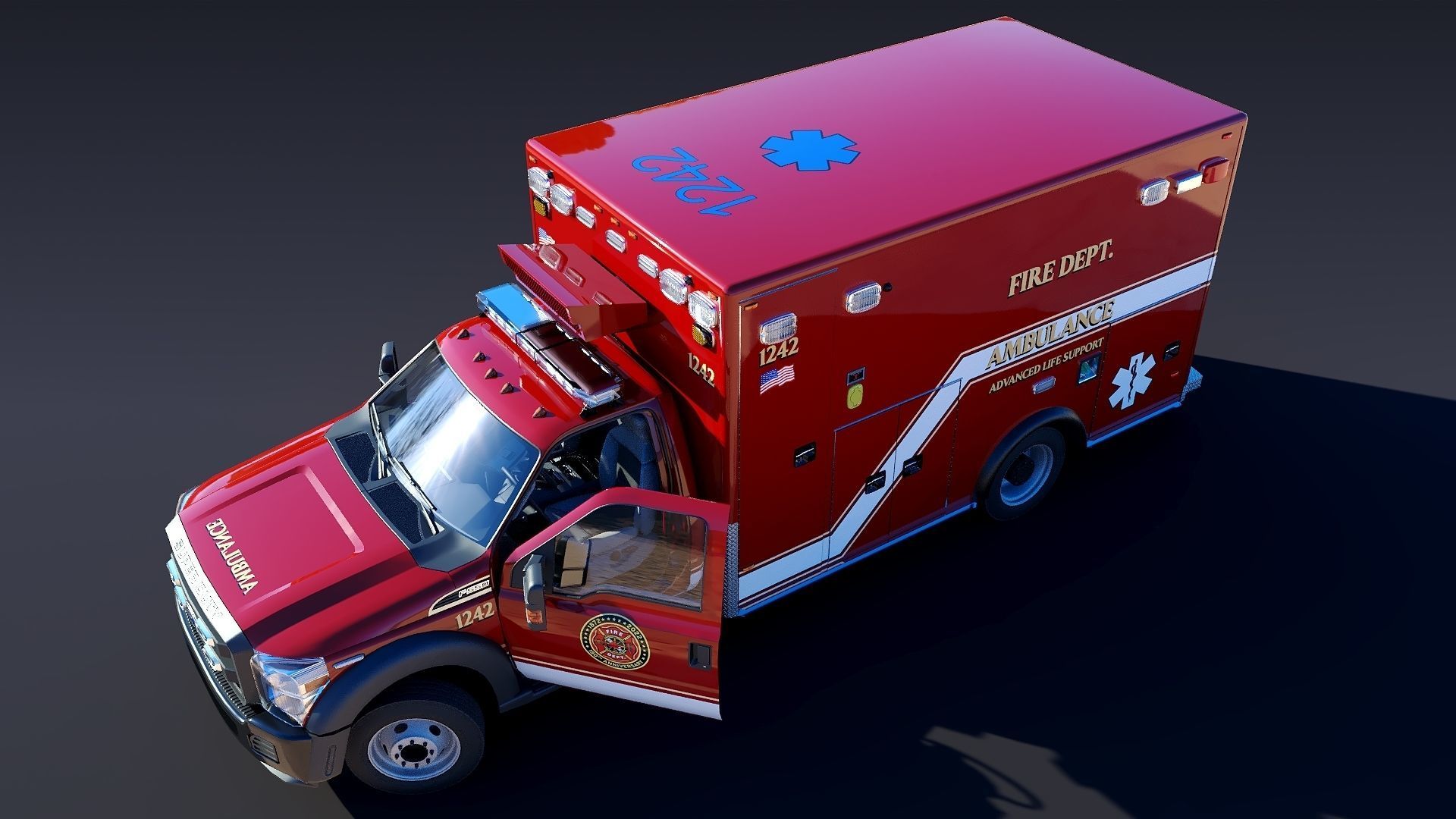 Ambulance EMS Low-poly 3D model_20