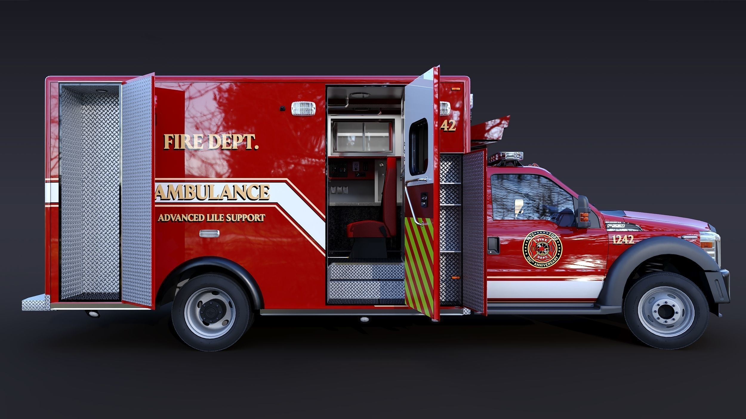 Ambulance EMS Low-poly 3D model_22