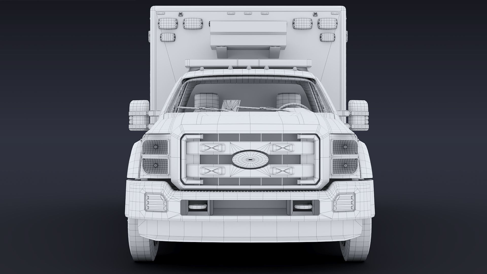 Ambulance EMS Low-poly 3D model_45