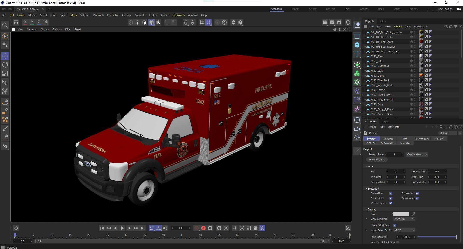 Ambulance EMS Low-poly 3D model_52