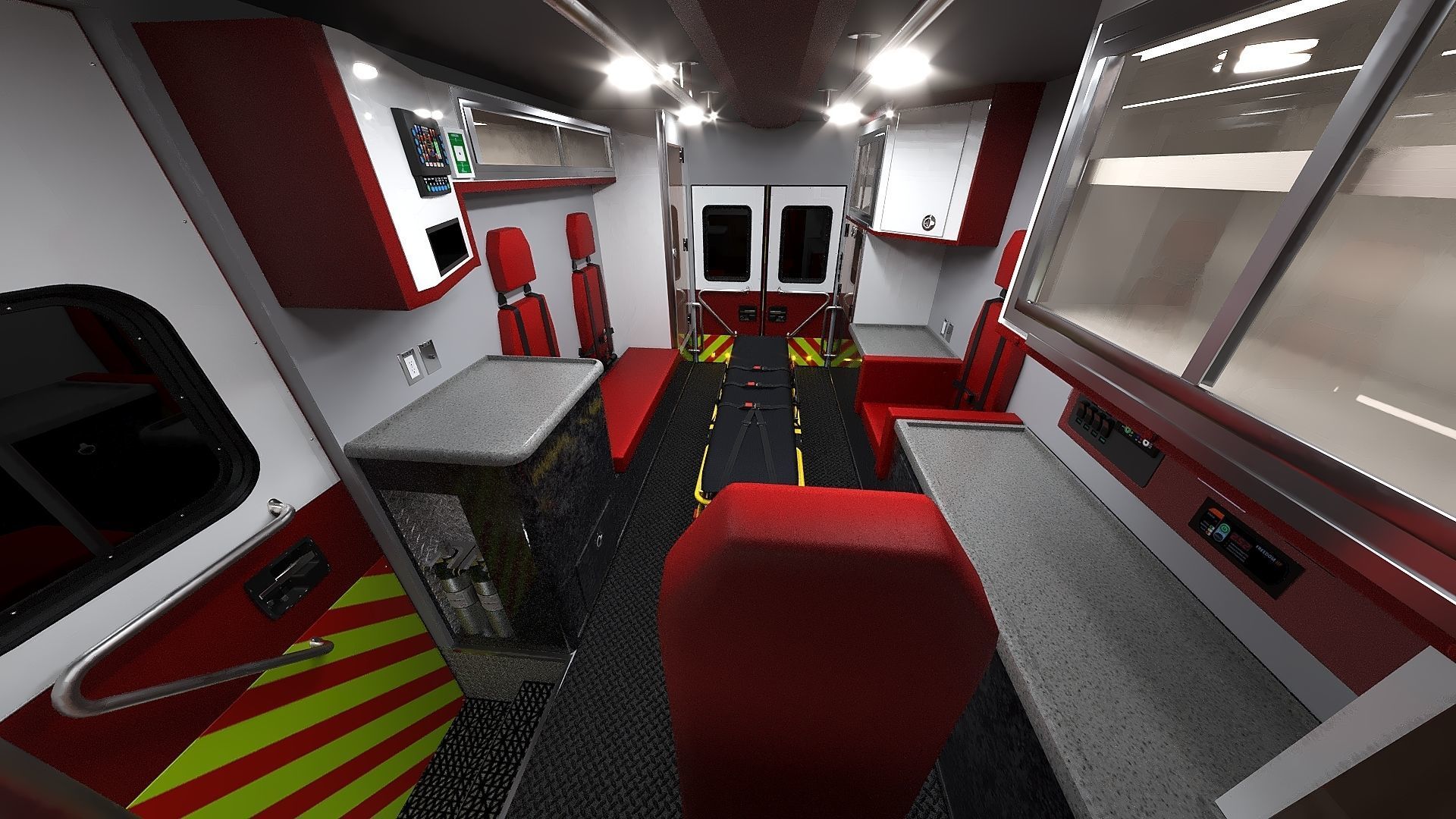 Ambulance EMS Low-poly 3D model_26