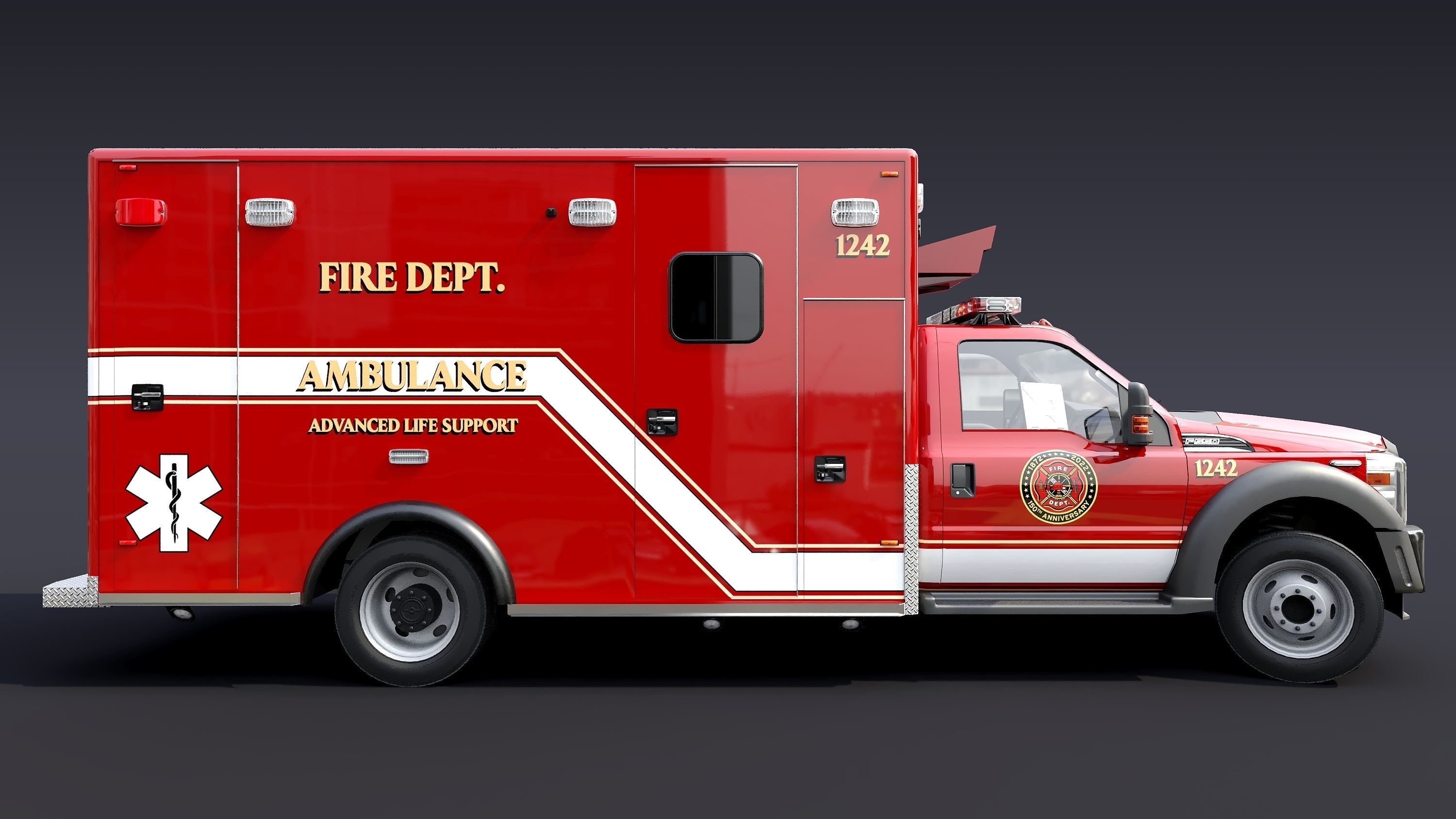 Ambulance EMS Low-poly 3D model_23