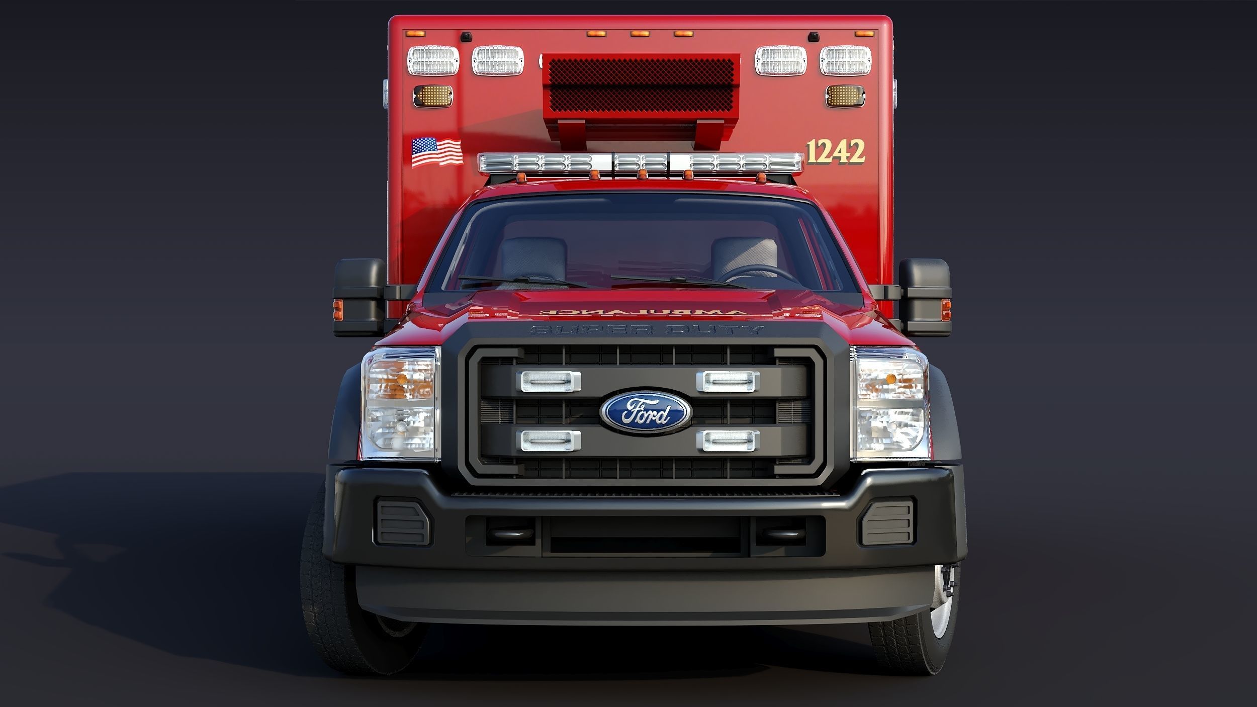 Ambulance EMS Low-poly 3D model_11