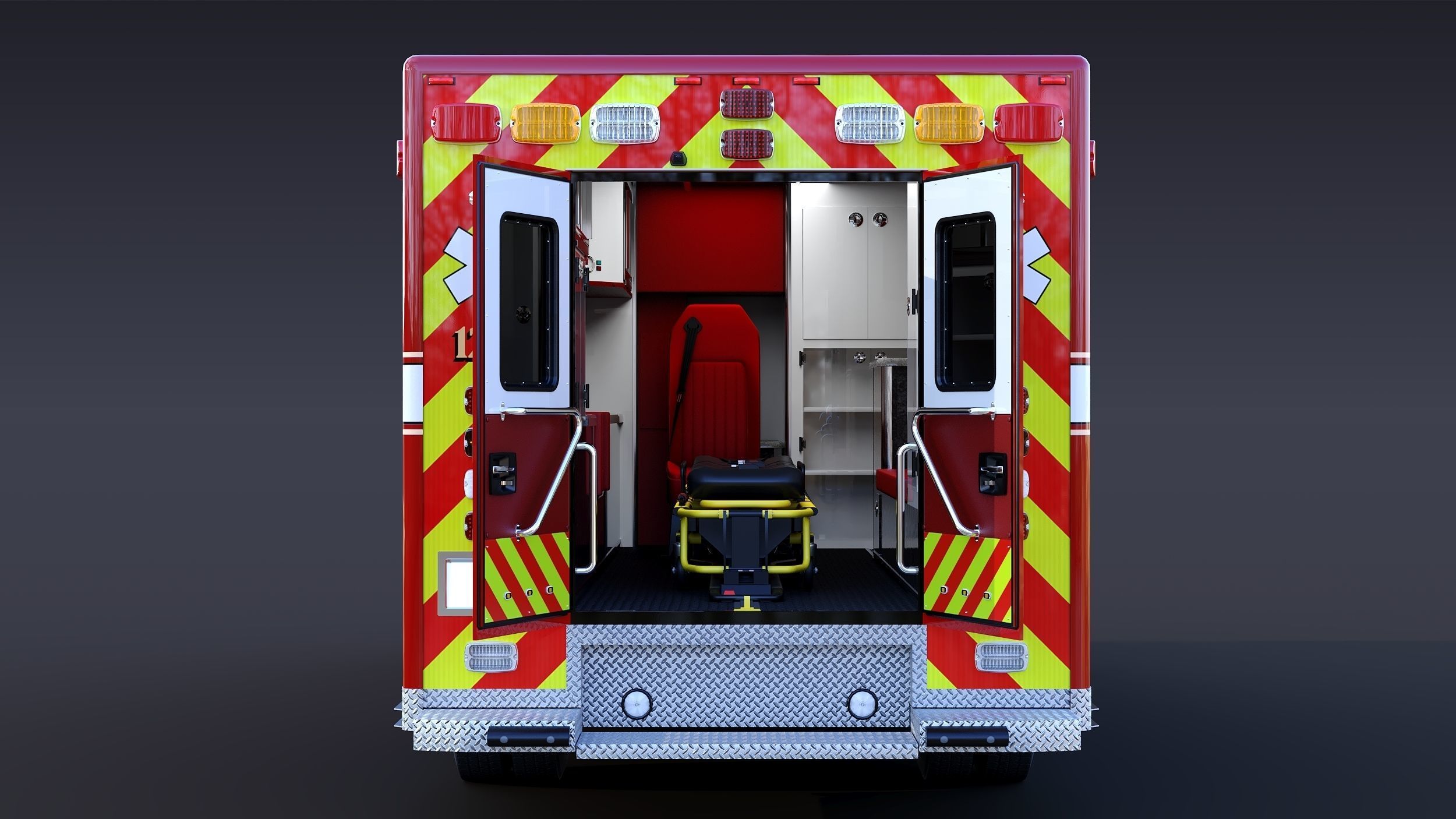 Ambulance EMS Low-poly 3D model_8