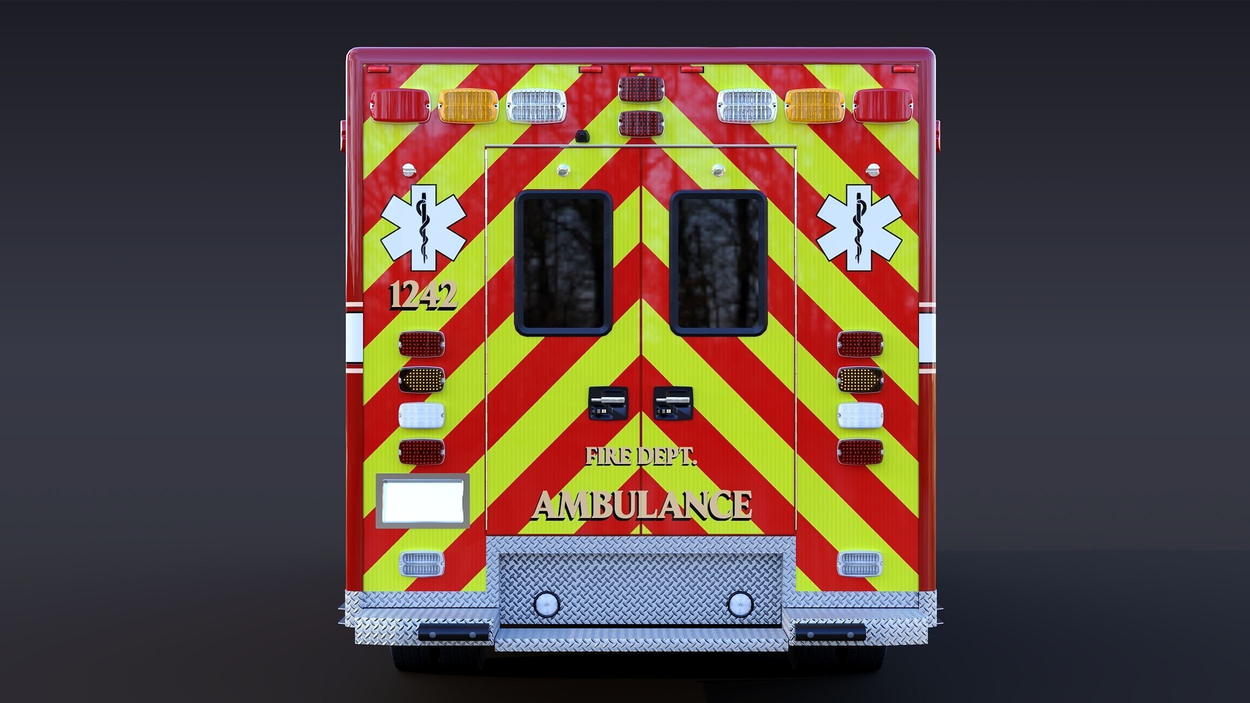 Ambulance EMS Low-poly 3D model_7