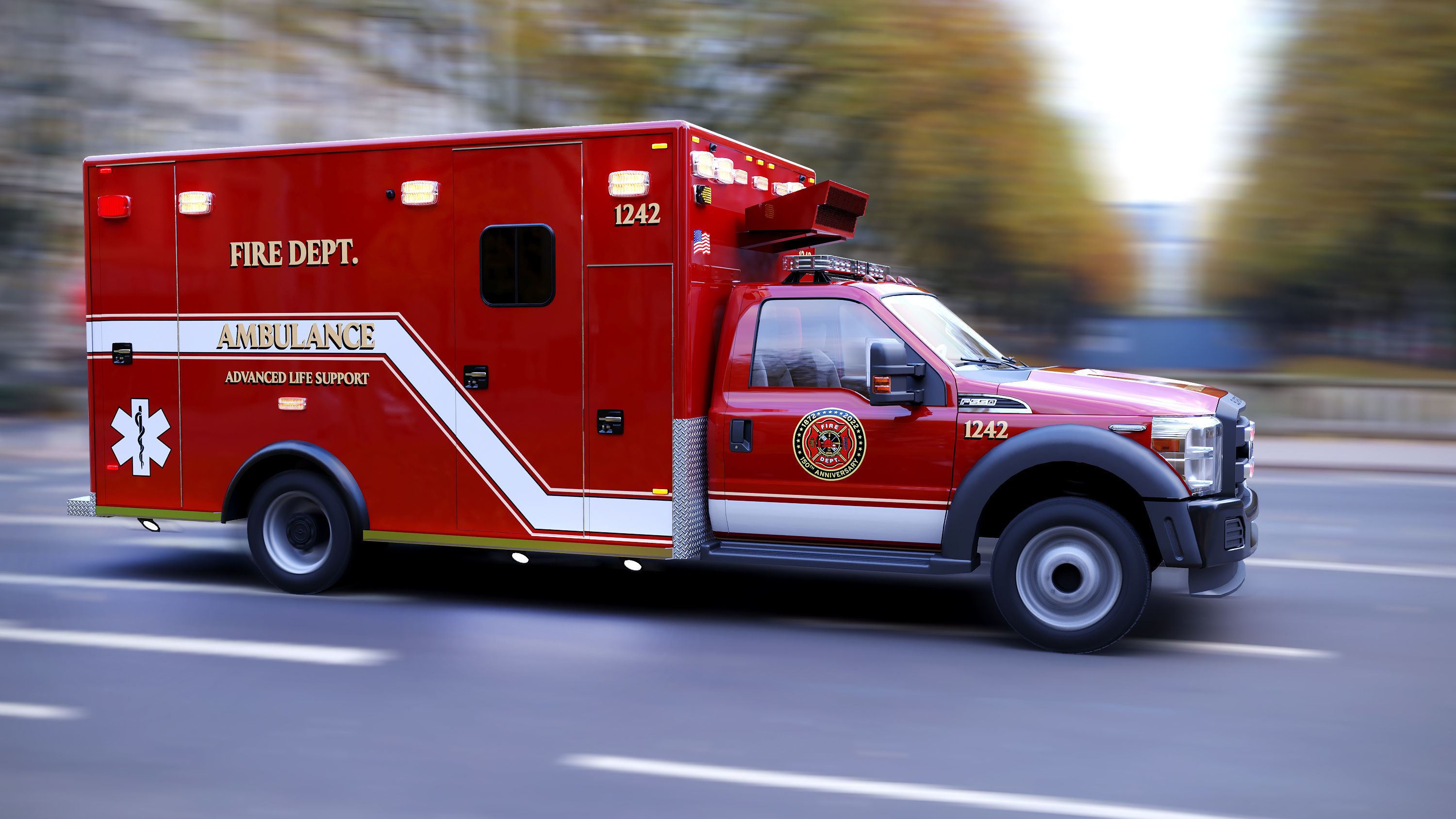 Ambulance EMS Low-poly 3D model_32