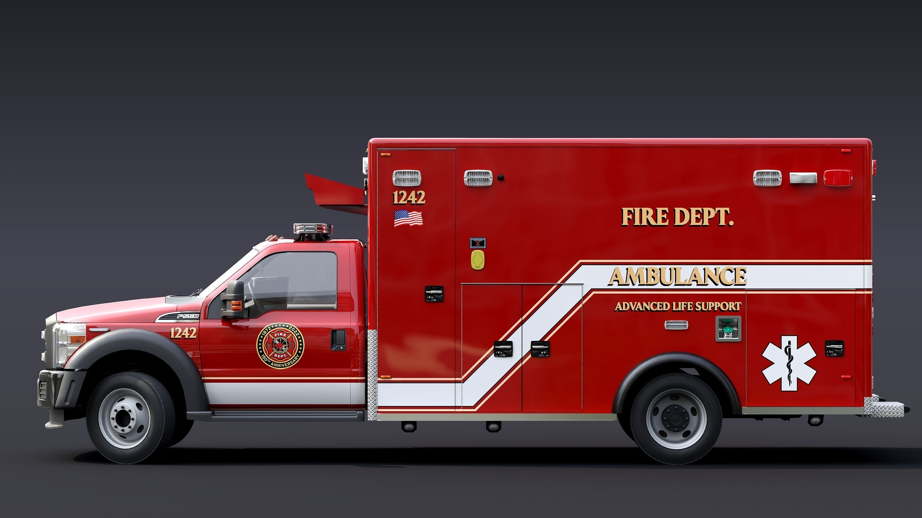 Ambulance EMS Low-poly 3D model_4