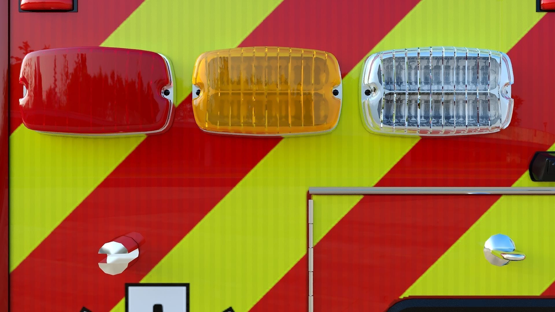 Ambulance EMS Low-poly 3D model_39