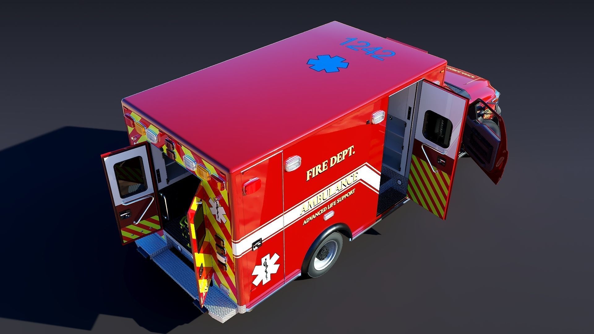 Ambulance EMS Low-poly 3D model_21