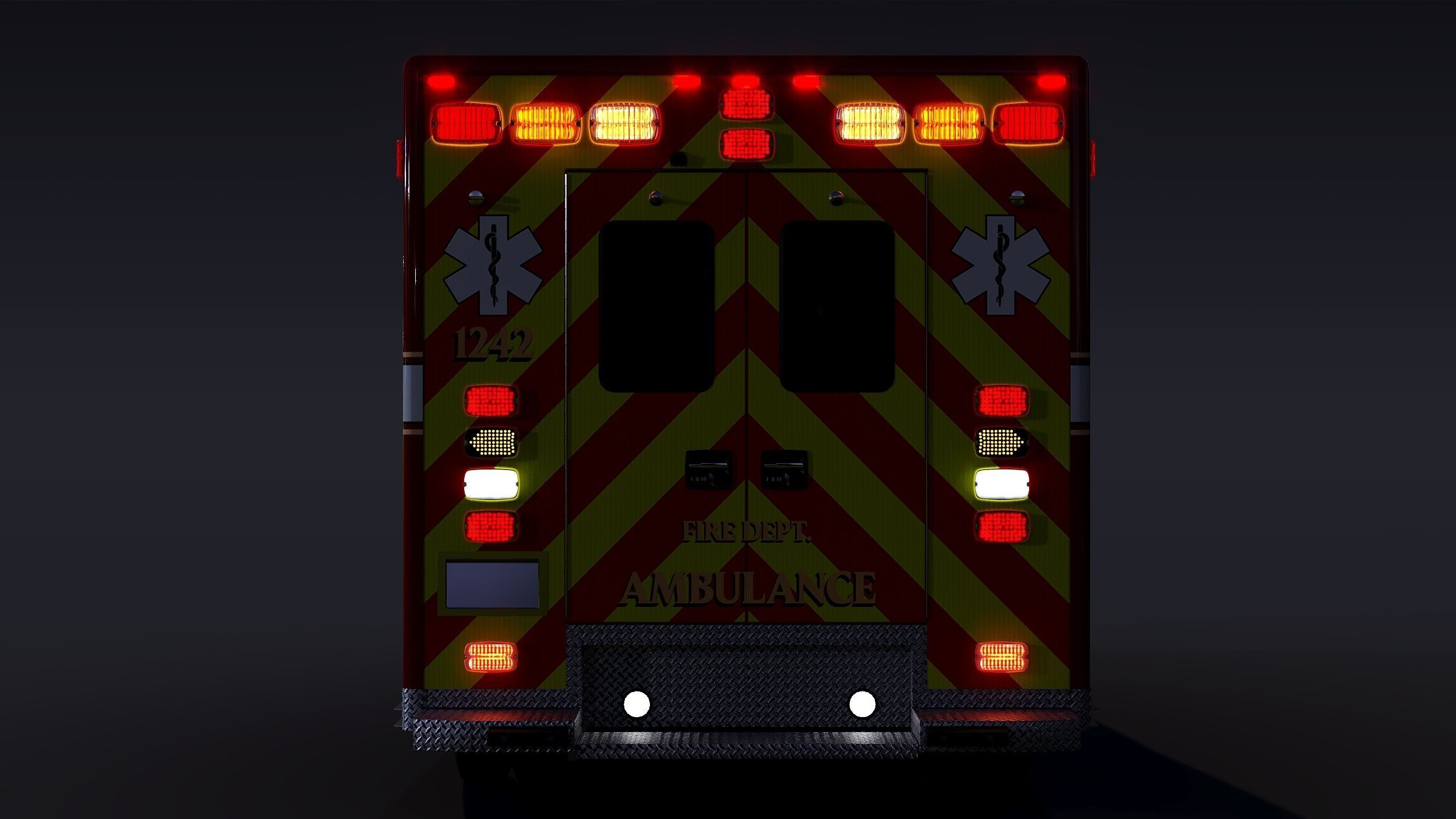 Ambulance EMS Low-poly 3D model_9