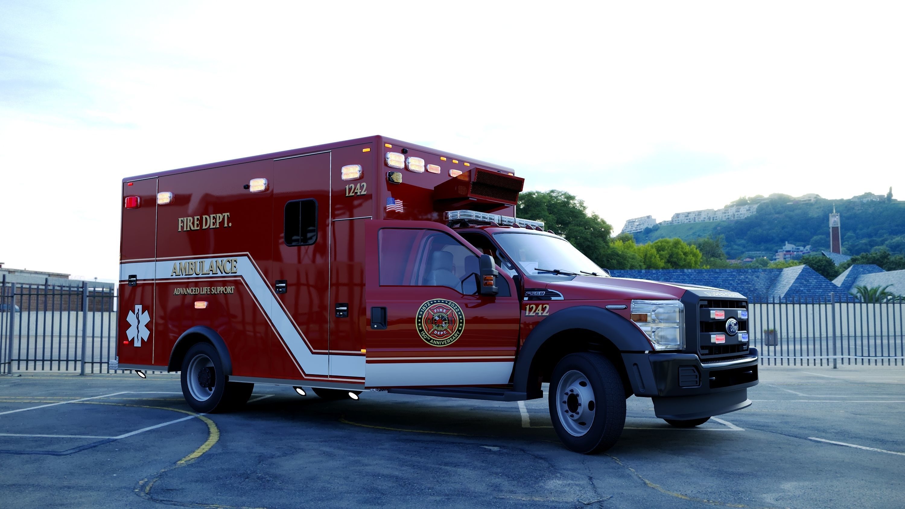 Ambulance EMS Low-poly 3D model_33