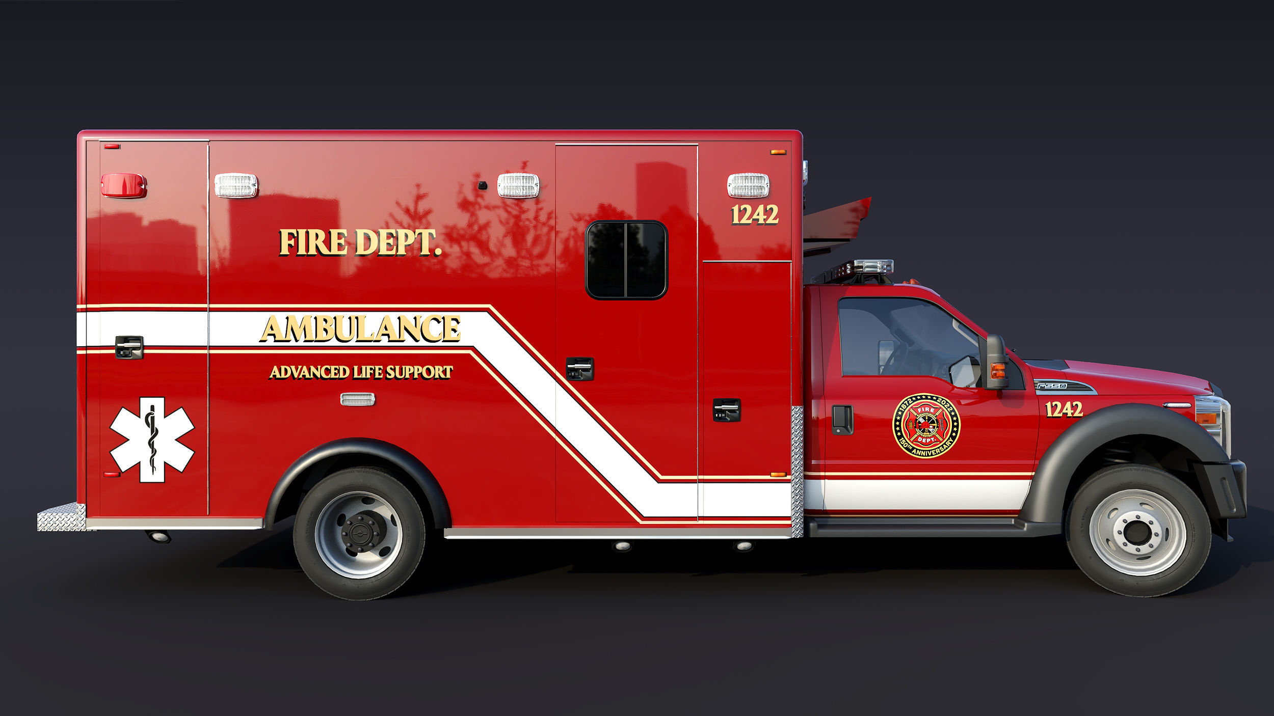 Ambulance EMS Low-poly 3D model_18