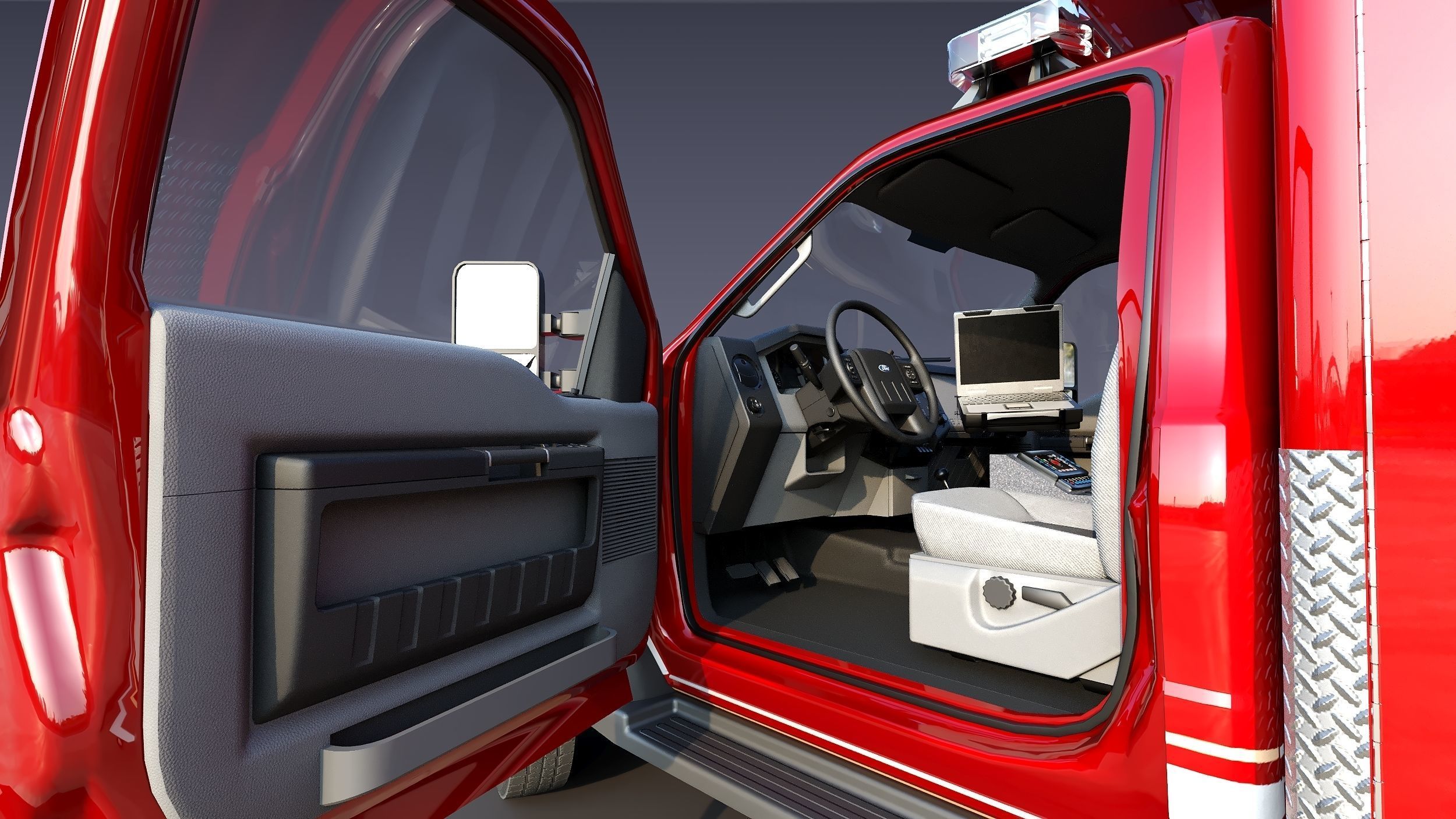 Ambulance EMS Low-poly 3D model_13
