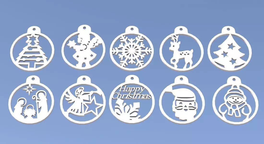 Christmas pendant 3D print model_0