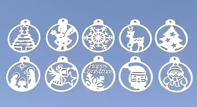 Christmas pendant 3D print model