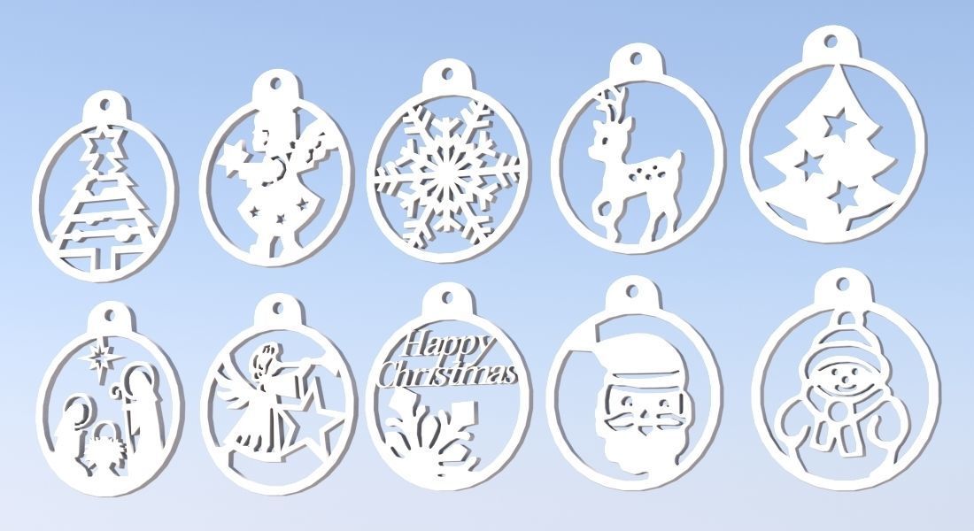 Christmas pendant 3D print model_1