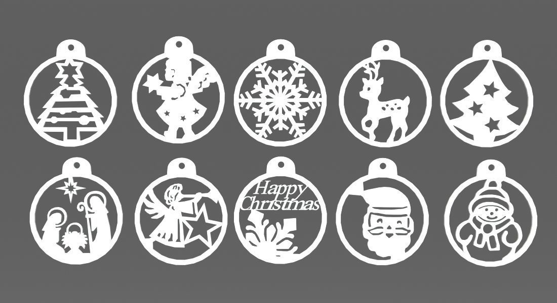 Christmas pendant 3D print model_2