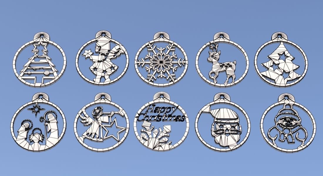 Christmas pendant 3D print model_3