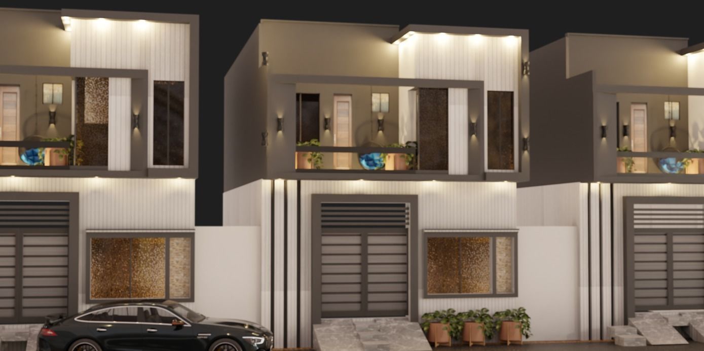 3 Marla house exterior design and animation 3D model_2