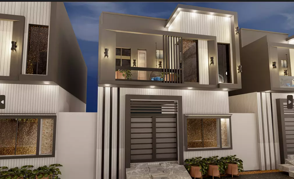 3 Marla house exterior design and animation 3D model_0