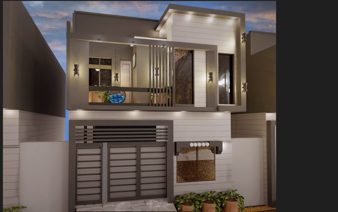 3 Marla house exterior design and animation 3D model_3