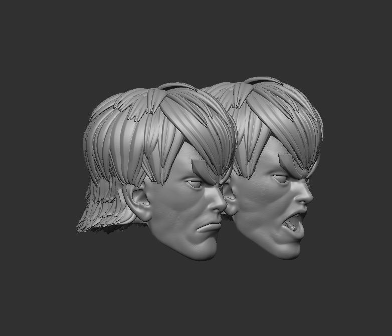 SF4 Fei Long - Headsculpt for Action Figures 3D print model 3D print model_1