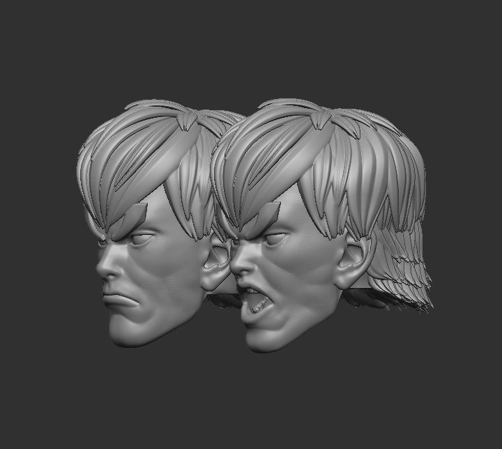 SF4 Fei Long - Headsculpt for Action Figures 3D print model 3D print model_2