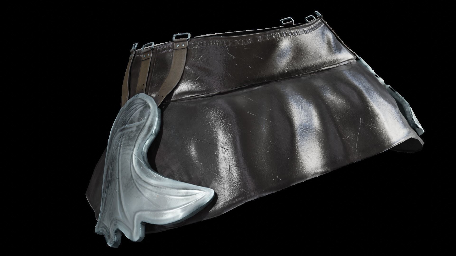 Skirt Leather Bot Light female asset Low-poly 3D model_5